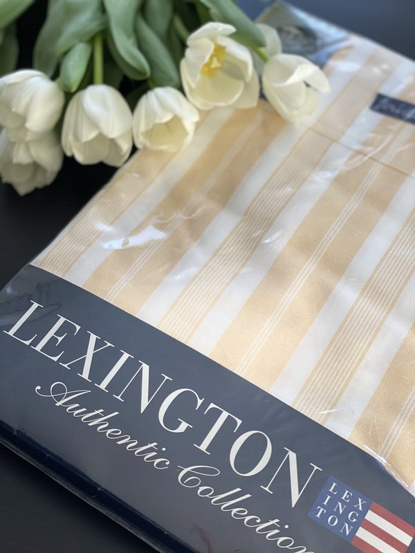Lexington - Pin Point Stripe Bedding Set yellow/ white 135x200 / 80x80