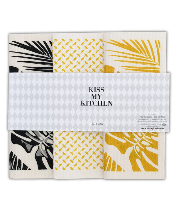 Kiss my Kitchen - Schwammtuch 3er Set Malibu