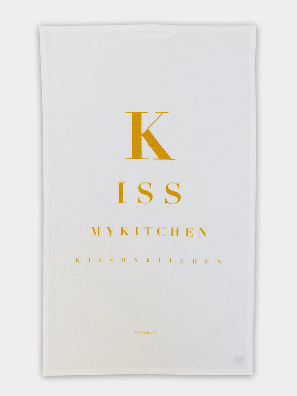 Kiss my Kitchen - Küchen-Handtuch white yellow