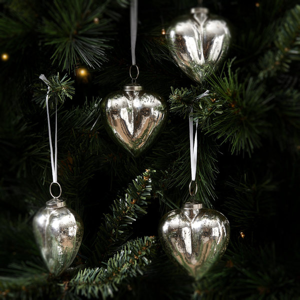 Rivièra Maison - Merry Christmas Heart Ornament 4pcs