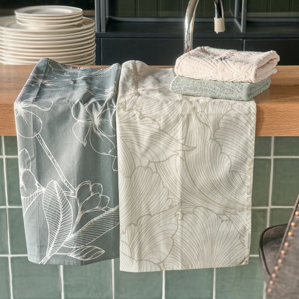 Rivièra Maison - Les Fleurs Tea Towel 2 pieces