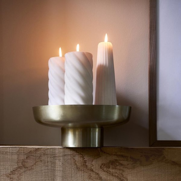 Rivièra Maison - Twisted Pillar Candle flax 8x15