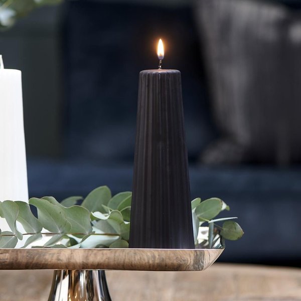 Rivièra Maison - Cone Ridged Candle black 7x20