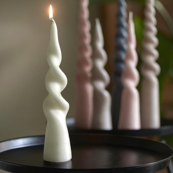 Rivièra Maison - Twisted Cone Candle off-white H25