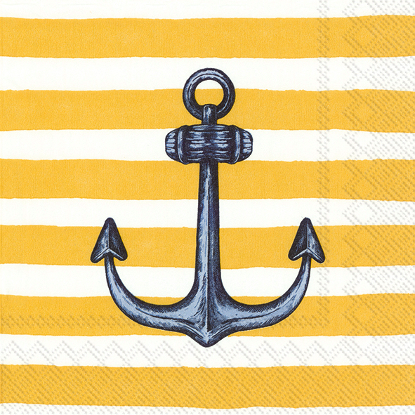 IHR - Lunch-Servietten - "Sailor's Anchor" yellow