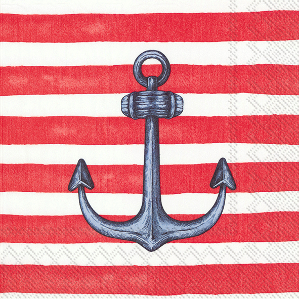 IHR - Lunch-Servietten - "Sailor's Anchor" red