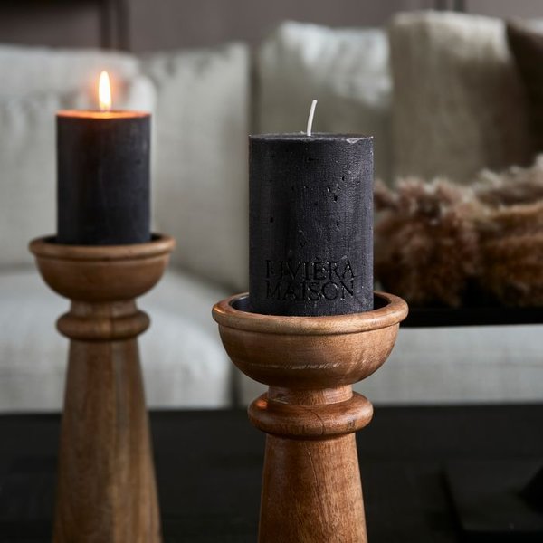 Rivièra Maison - Pillar Candle Rustic black 7x13