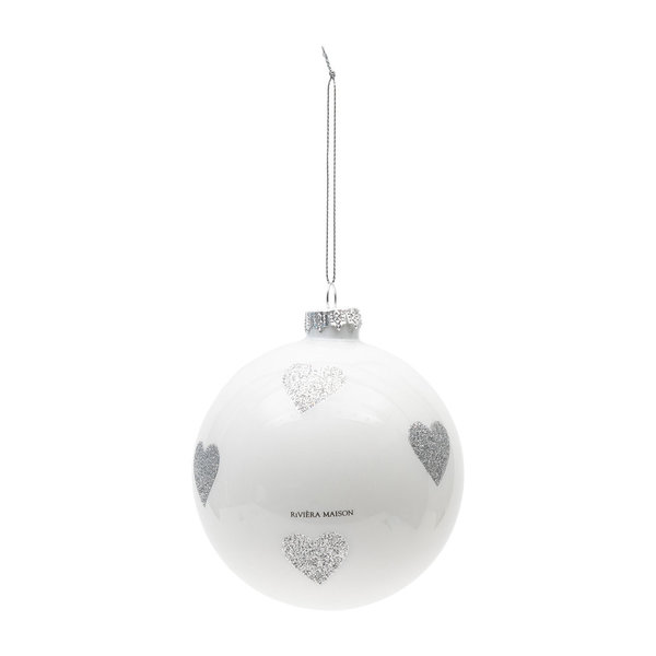 Riviera Maison - Lovely Hearts Ornament white Dia 10