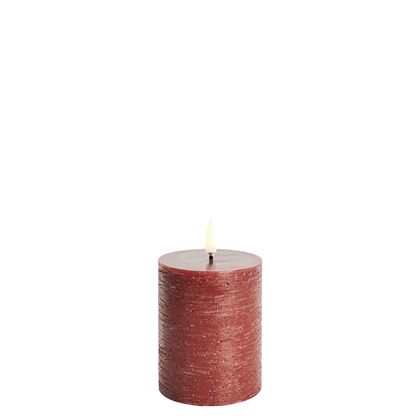 LED Pillar Candle - Carmine Red - Ø7,8x10cm