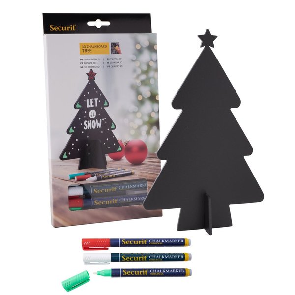 3D-Weihnachts-Kreidetafel 'TREE', schwarz