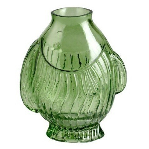 Jacquard, Fischvase S  Glas (H 20cm), grün
