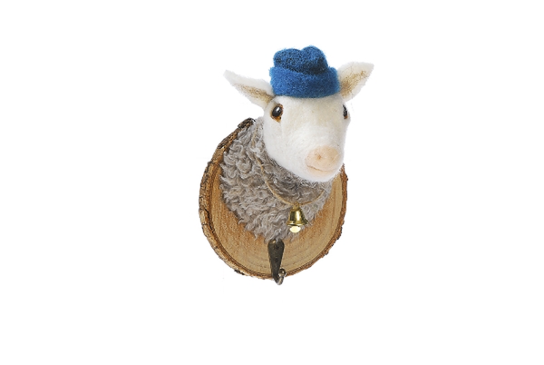 Kleiderhaken Schaf mit Mütze 16 cm